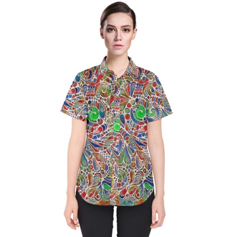 Pop Art - Spirals World 1 Women s Short Sleeve Shirt by EDDArt