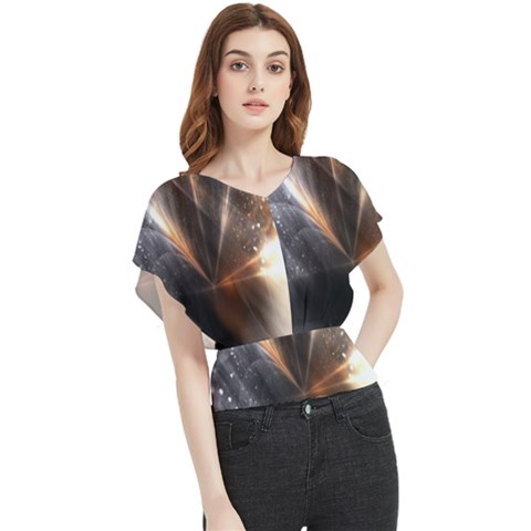 Flash Light Butterfly Chiffon Blouse by Sparkle