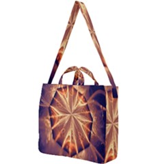 Sun Fractal Square Shoulder Tote Bag by Sparkle