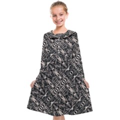 Modern Tribal Silver Ornate Pattern Print Kids  Midi Sailor Dress by dflcprintsclothing