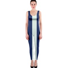 Navy In Vertical Stripes One Piece Catsuit by Janetaudreywilson