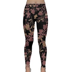 Dark Floral Ornate Print Classic Yoga Leggings by dflcprintsclothing