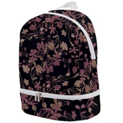Dark Floral Ornate Print Zip Bottom Backpack by dflcprintsclothing