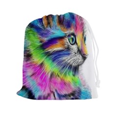 Rainbowcat Drawstring Pouch (2xl) by Sparkle