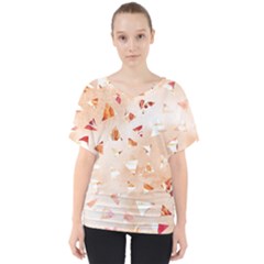Autumn Abstract V-neck Dolman Drape Top by Angelandspot