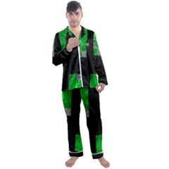 Abstract Tiles Men s Long Sleeve Satin Pyjamas Set by essentialimage