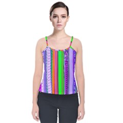 Fashion Belts Velvet Spaghetti Strap Top by essentialimage
