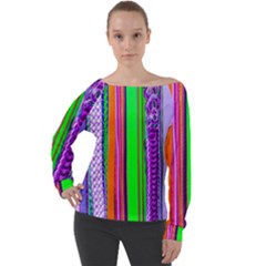 Fashion Belts Off Shoulder Long Sleeve Velour Top by essentialimage