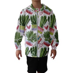 Cactus Love  Kids  Hooded Windbreaker by designsbymallika