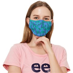 Blue And Teal Camouflage Fitted Cloth Face Mask (adult) by SpinnyChairDesigns