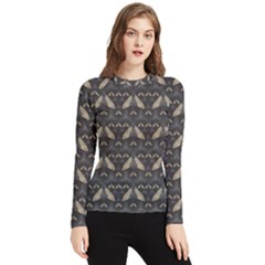 Moth Pattern Women s Long Sleeve Rash Guard by GretaBerlin