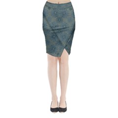 Decorative Wheat Wreath Stars Midi Wrap Pencil Skirt by pepitasart