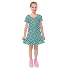 Tiles Kids  Short Sleeve Velvet Dress by Sobalvarro