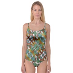 Multicolored Collage Print Pattern Mosaic Camisole Leotard  by dflcprintsclothing