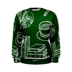 Books And Baked Goods Pattern Women s Sweatshirt by DithersDesigns