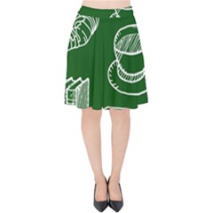 Books And Baked Goods Pattern Velvet High Waist Skirt by DithersDesigns