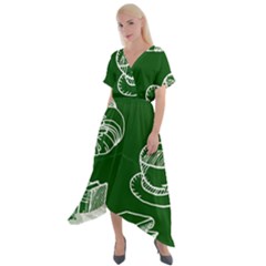 Books And Baked Goods Pattern Cross Front Sharkbite Hem Maxi Dress by DithersDesigns