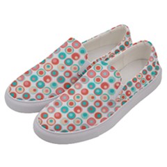 Aqua Coral Circles Men s Canvas Slip Ons by CuteKingdom