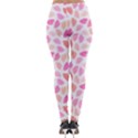 Pink Leaves Lightweight Velour Leggings View2