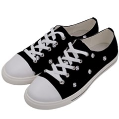 Black And White Baseball Motif Pattern Women s Low Top Canvas Sneakers by dflcprintsclothing