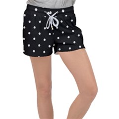 Black And White Baseball Motif Pattern Velour Lounge Shorts by dflcprintsclothing