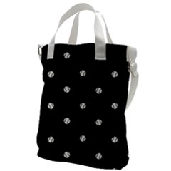 Black And White Baseball Motif Pattern Canvas Messenger Bag by dflcprintsclothing