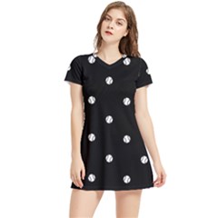 Black And White Baseball Motif Pattern Women s Sports Skirt by dflcprintsclothing