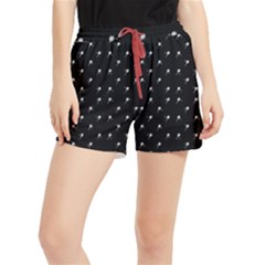 Black And White Tennis Motif Print Pattern Runner Shorts by dflcprintsclothing