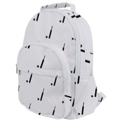 Black And White Cricket Sport Motif Print Pattern Rounded Multi Pocket Backpack by dflcprintsclothing