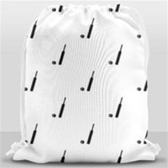 Black And White Cricket Sport Motif Print Pattern Drawstring Bag (large) by dflcprintsclothing