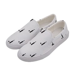 Black And White Cricket Sport Motif Print Pattern Women s Canvas Slip Ons by dflcprintsclothing