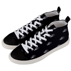 Formula One Black And White Graphic Pattern Men s Mid-top Canvas Sneakers by dflcprintsclothing