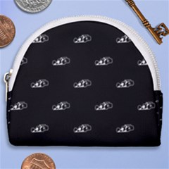 Formula One Black And White Graphic Pattern Horseshoe Style Canvas Pouch by dflcprintsclothing