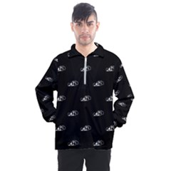 Formula One Black And White Graphic Pattern Men s Half Zip Pullover by dflcprintsclothing