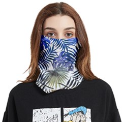 Blue And Yellow Tropical Leaves Face Covering Bandana (two Sides) by goljakoff