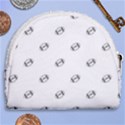 American Football Ball Motif Print Pattern Horseshoe Style Canvas Pouch View2