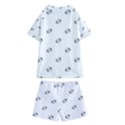 American Football Ball Motif Print Pattern Kids  Swim Tee and Shorts Set View2