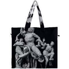 Laocoon Sculpture Over Black Canvas Travel Bag by dflcprintsclothing