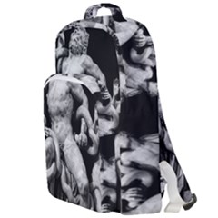 Laocoon Sculpture Over Black Double Compartment Backpack by dflcprintsclothing
