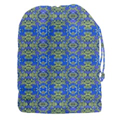 Gold And Blue Fancy Ornate Pattern Drawstring Pouch (3xl) by dflcprintsclothing