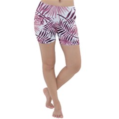 Pink Leaves Lightweight Velour Yoga Shorts by goljakoff