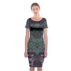 Mandala Corset Classic Short Sleeve Midi Dress by MRNStudios