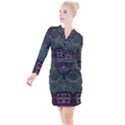 Mandala Corset Button Long Sleeve Dress View1