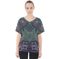 Mandala Corset V-neck Dolman Drape Top by MRNStudios
