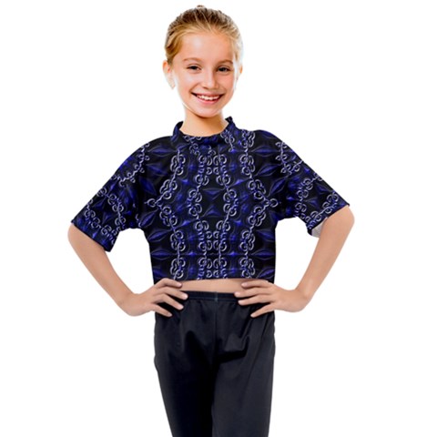 Mandala Cage Kids Mock Neck Tee by MRNStudios
