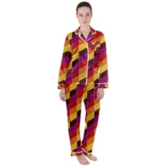Geometric  Satin Long Sleeve Pyjamas Set by Sobalvarro
