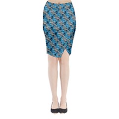 Abstract Illusion Midi Wrap Pencil Skirt by Sparkle
