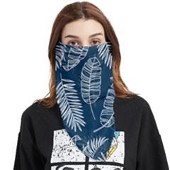 Blue Leaves Face Covering Bandana (triangle) by goljakoff