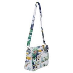 Tropical Flowers Shoulder Bag With Back Zipper by goljakoff