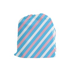 Transgender Pride Diagonal Stripes Pattern Drawstring Pouch (large) by VernenInk